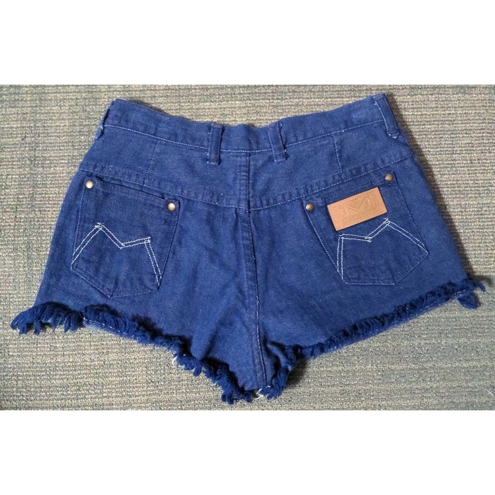 Vtg Maverick Denim Shorts Cutoff Cowgirl Festival Jeans Womens Sz 11/12 70's USA